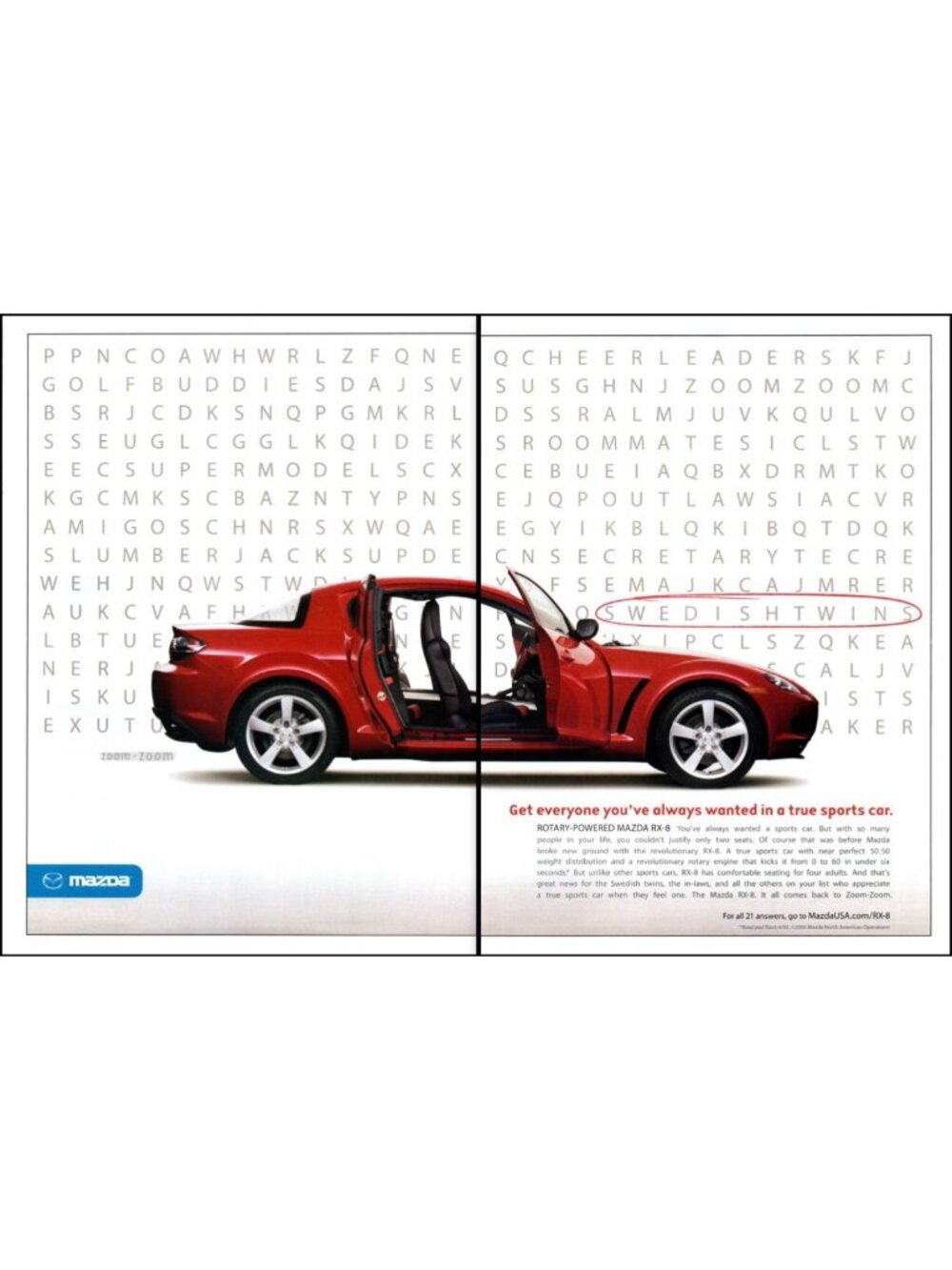 2006 Mazda RX-8 RX8 Sports Car 2 Page Vintage Print Ad Search a Word Wall Art